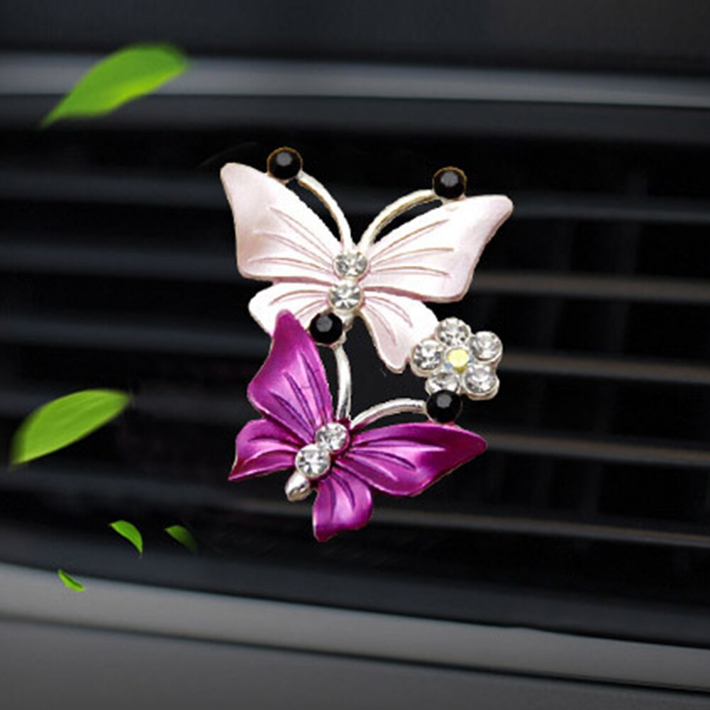 SchöNe Auto Dual Schmetterling Luft Auslauf Lufterfrischer Parfüm Clip Aroma Diffusor Dekoration Auto-Styling Auto Zubehör Duft