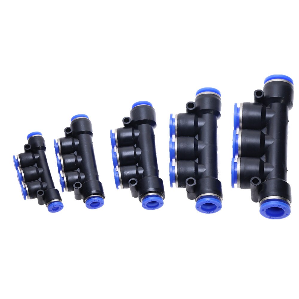 Pk 4 6 8 10 12mm pneumatisk 5-- veis kontakt hurtigmontert pneumatisk kontakt trykk vertshus passform til luft / vannslange