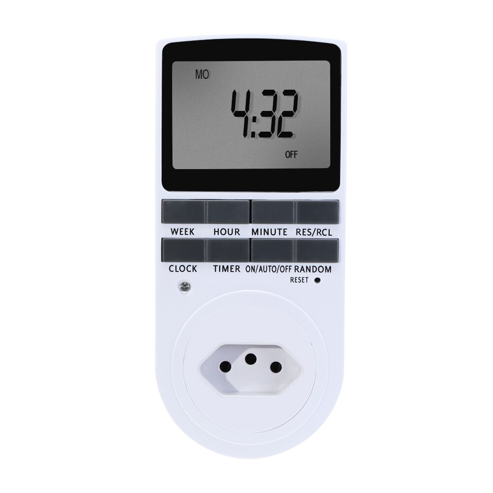 250V 16A Timer Switch Socket Electronic Digital BR Plug-in Programmable 7 Day 12/24 Hour Timer Switch Socket