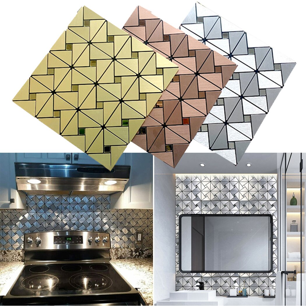 Mosaïque aluminium dosseret carrelage mural peler et coller cuisine plancher en bois arrière-plans douche -né enfants Phot