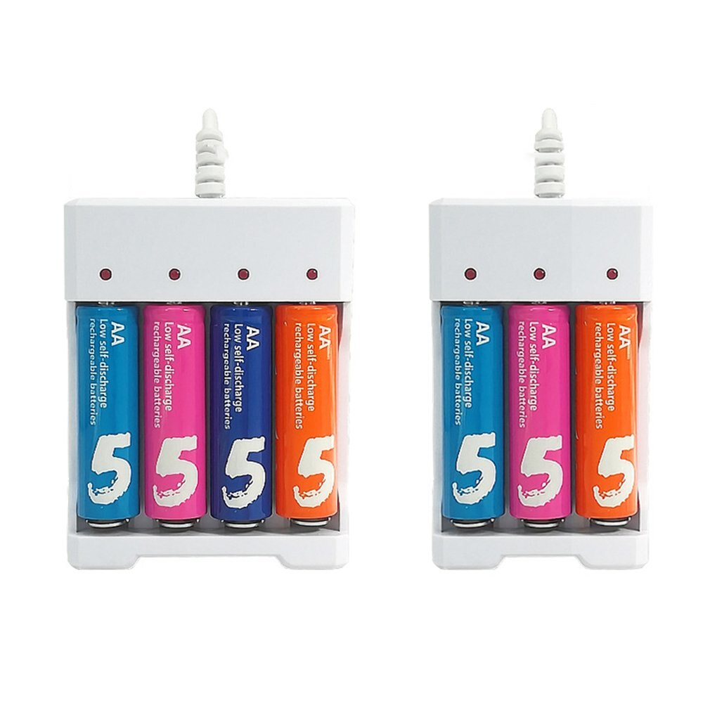 USB Slots Battery Charger Fast Charging Short Circuit Protection AAA and AA Rechargeable Battery Station