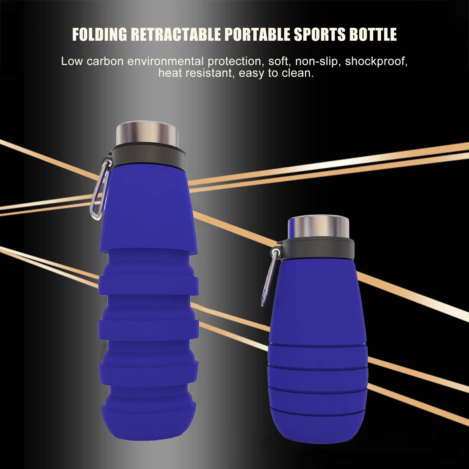 500Ml Siliconen Water Cup Outdoor Reizen Sport Draagbare Siliconen Opvouwbare Intrekbare Water Fles