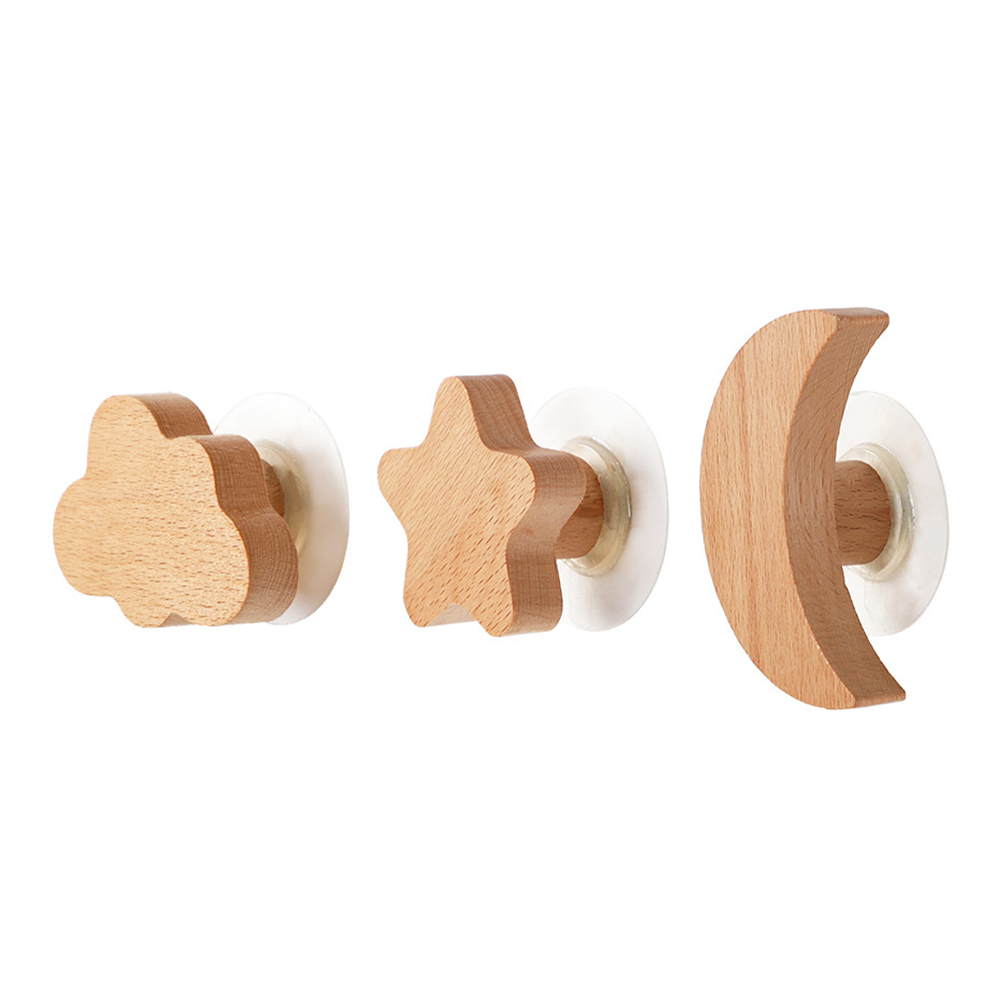 Ganchos decorativos para habitación de niños, colgador de pared de madera, llave de estrella, perchero moderno para colgar bolsas