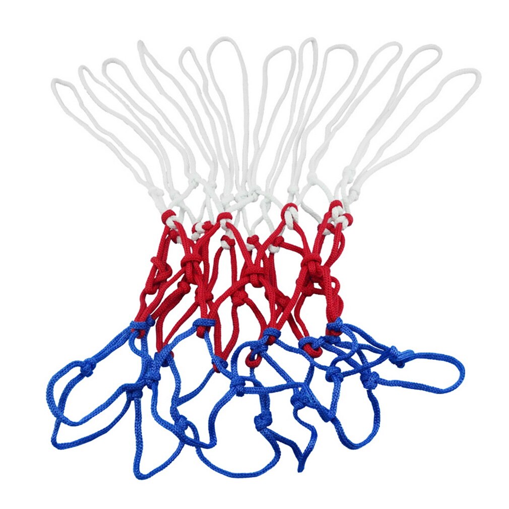 1pc thick 5mm Red White Blue Basketball Net Nylon Hoop Goal Rim Mesh Net