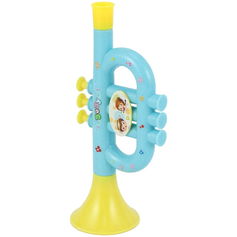 Farverige børns blærbare trompet trompet instrument musikalsk legetøj løb farvemønster