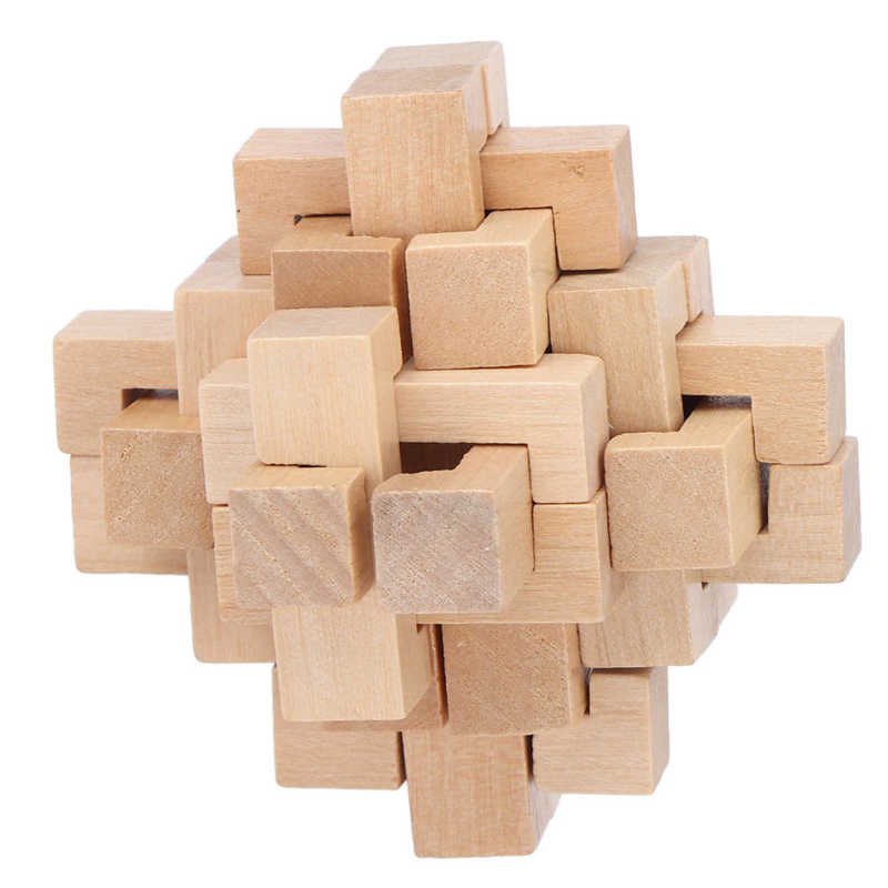 Unlock Interlock Puzzle Logic Training Brain Development Wooden Portable Birthday Puzzle Unlock Toy for Home Office for
