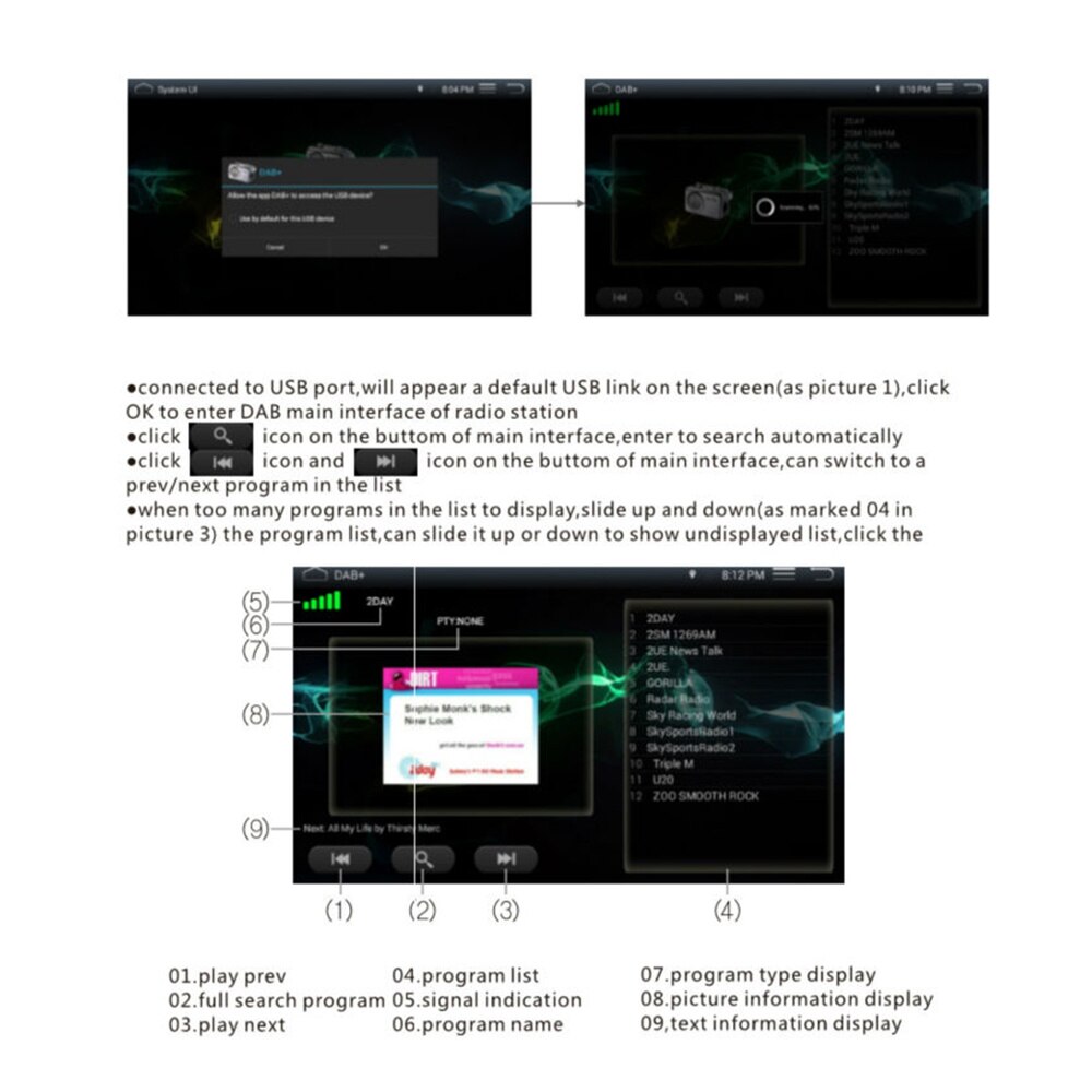 Car Radio Receiver Vehicle Radio Stereo Audio External Transmitter and Digital Radio Tuner