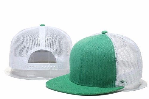 Novedad, gorra de béisbol Unisex en blanco para hombres y mujeres, gorras Bboy Snapback planas y ajustables de Hip-Hop: White Green