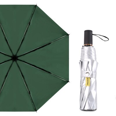 Folding Umbrellas Rain Woman Super Anti UV Parasol ladies Summer Travel Sombrilla Playa Man Sun Umbrellas guarda chuva sombrinha: green