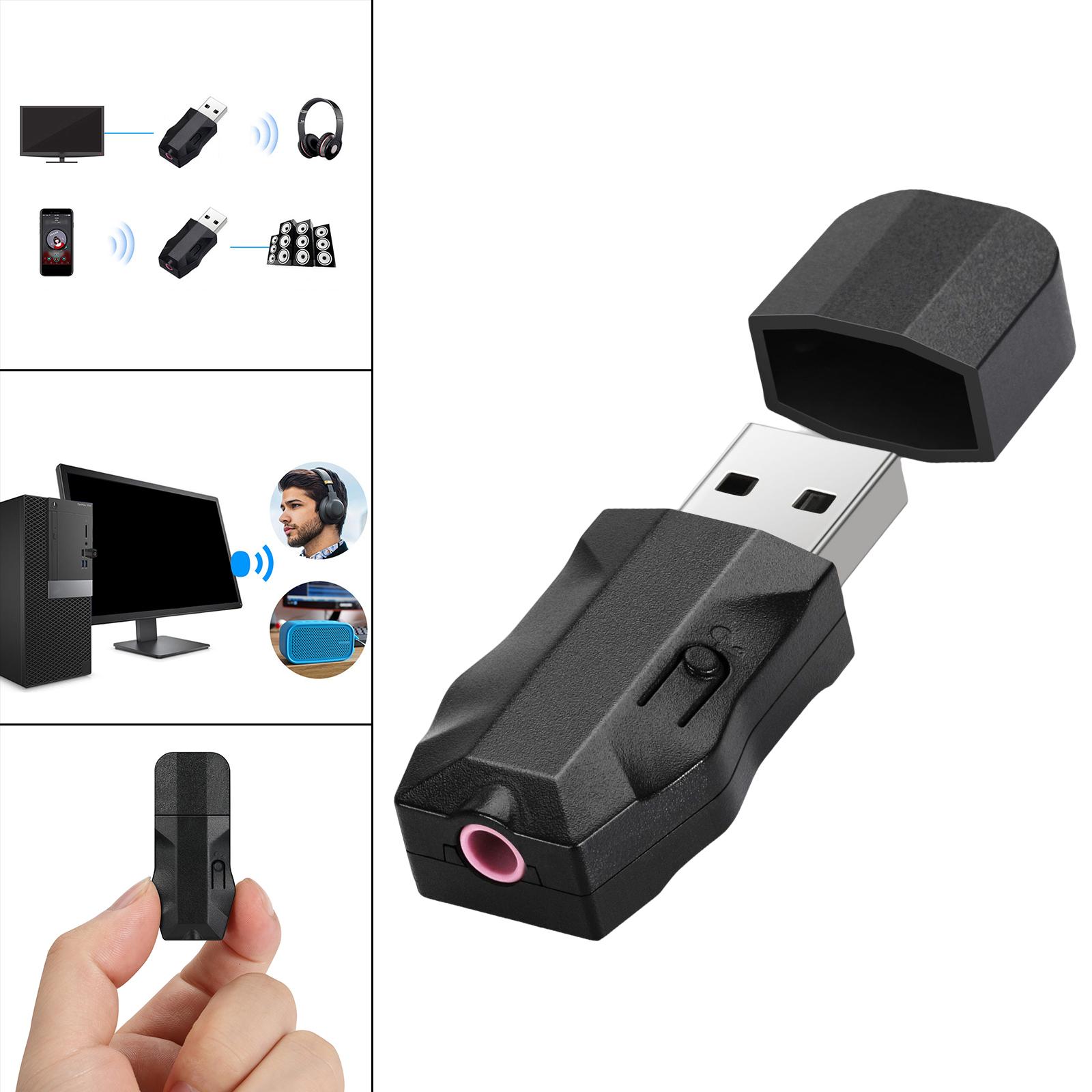 USB Cable Bluetooth TV Adapter 2 in 1 Auxiliary Adapter Mini TX2 Bluetooth Adapter for TV for Home Theater Headphones Speakers