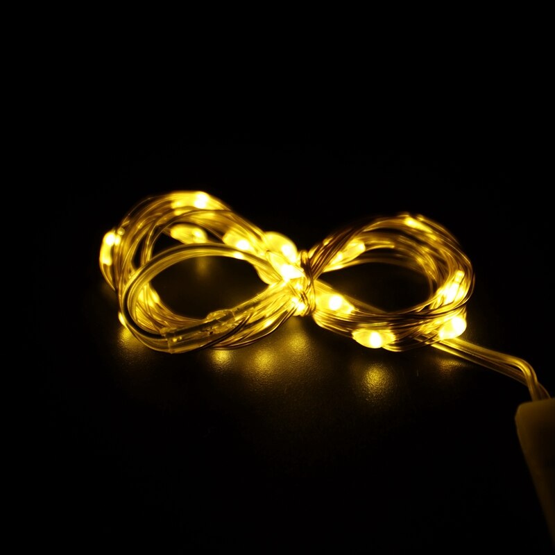 Mini lampe féerique à 20 Led de 7 pieds (environ 2M), alimentée par batterie, boîte de couleur de gâteau, fleur, étoile, fil d&#39;argent