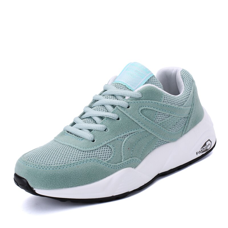 Kvinder fritidssko dame letvægts åndbare komfortable sneakers flade pink sko kvinder tennis feminino platform sko zapatos: Grøn / 5.5