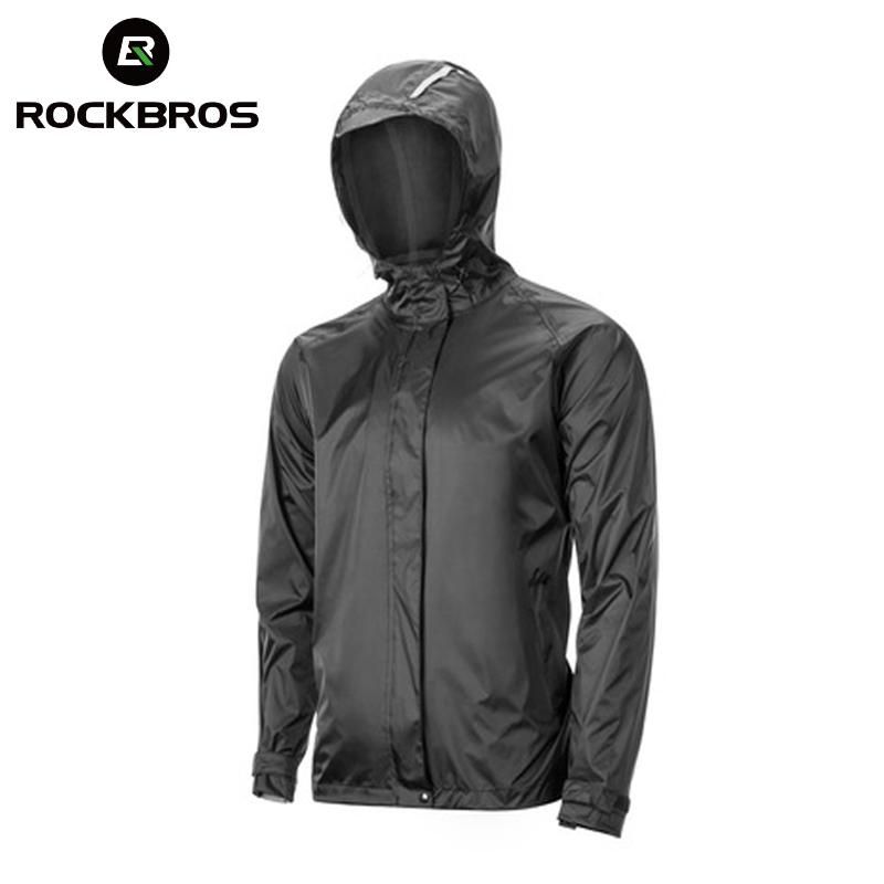 ROCKBROS Cycling Waterproof Jacket Men Breathable Reflective Hooded Raincoat Waterproof Outdoor Sport Windbreaker European Size
