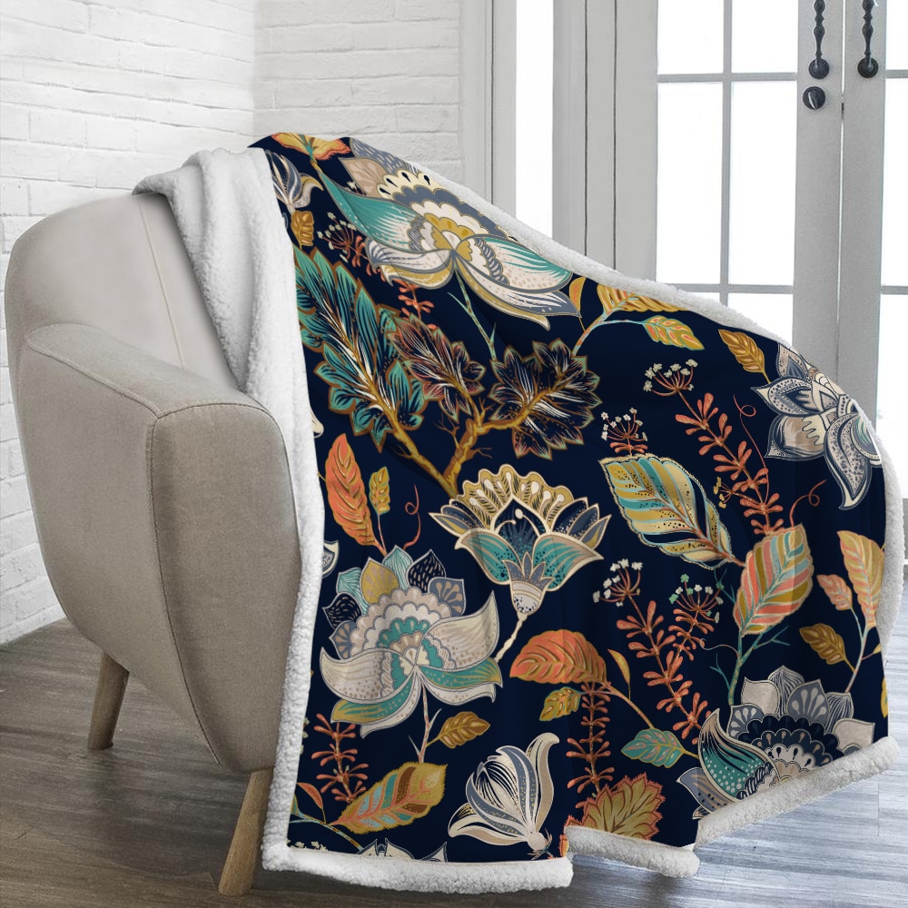 Silstar Tex czarny narzuty na łóżka retro kwiaty wzór piękny polarny Sherpa koc koce łóżko zimowe