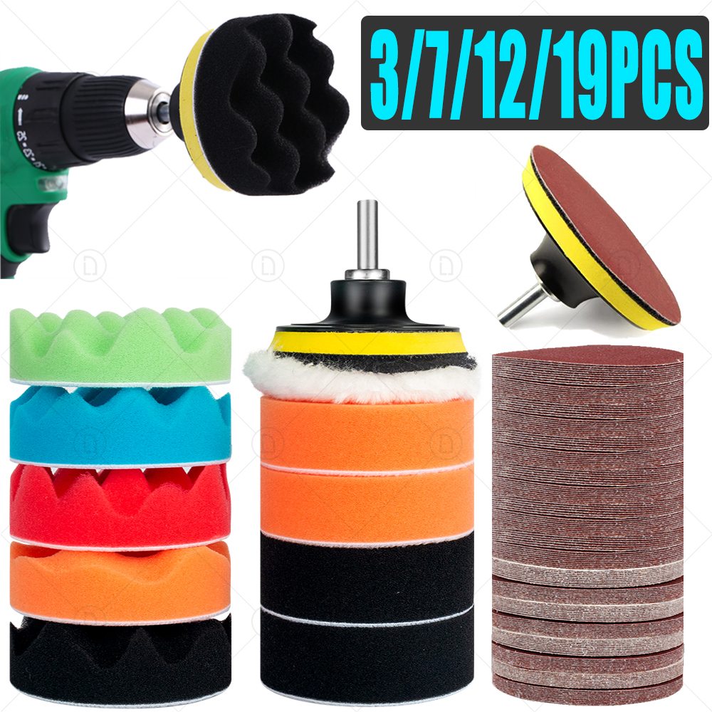 3 Inch Car Polishing Kit Polish Pad Car Polish Buffing Pad Abrasive Disc Sponge Foam Pads Polisher For Headlight Refurbish