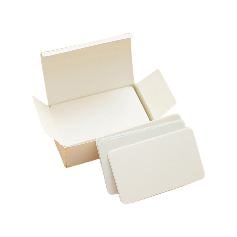 100 Pieces Yellow Cards White Blank Card Christmas Valentine's Day DIY Paper Box: WT