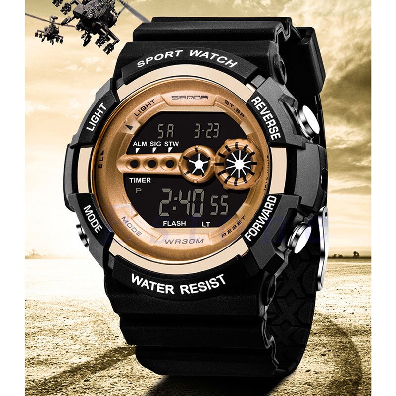 Heren Sport Horloge Led Digitale Datum Alarm Display Waterdichte Horloges Mannelijke Multifunctionele Elektronische Pols Klok Reloj Hombre Homme