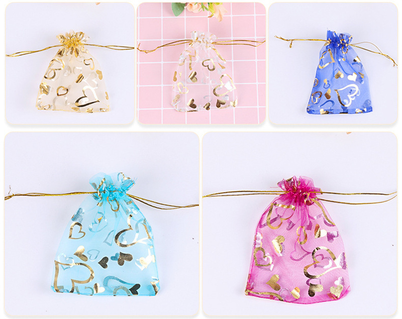 100 sztuk/partia 10*13CM organzy prezent torba na biżuterię wielobarwność sznurek woreczki na wesele boże narodzenie cukierki biżuteria pakowania
