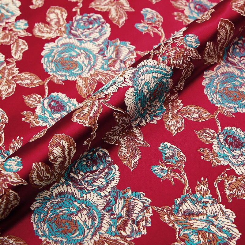 Raso chino tela brocado seda jacquard tejidos DIY material para costura de cheongsam y kimono: 2