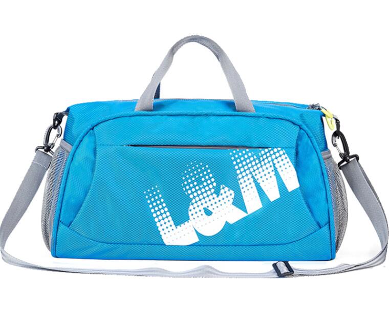 Top nylon outdoor heren dames multifunctionele sport gym training tas sac de sport reistas fitness schoudertas: Blauw
