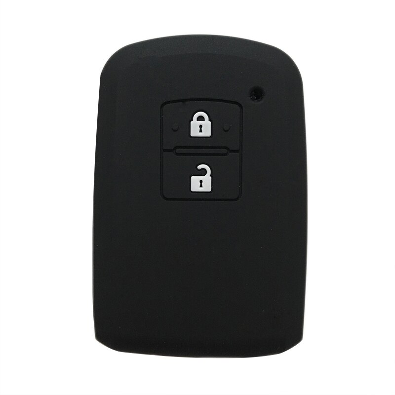 Auto afstandsbediening sleutel verso yaris avalon siliconen camry sleutelhanger behuizing 2 knoppen rav 4 voor toyota auris camry rav 4 avalon verso sleutelhanger: Zwart