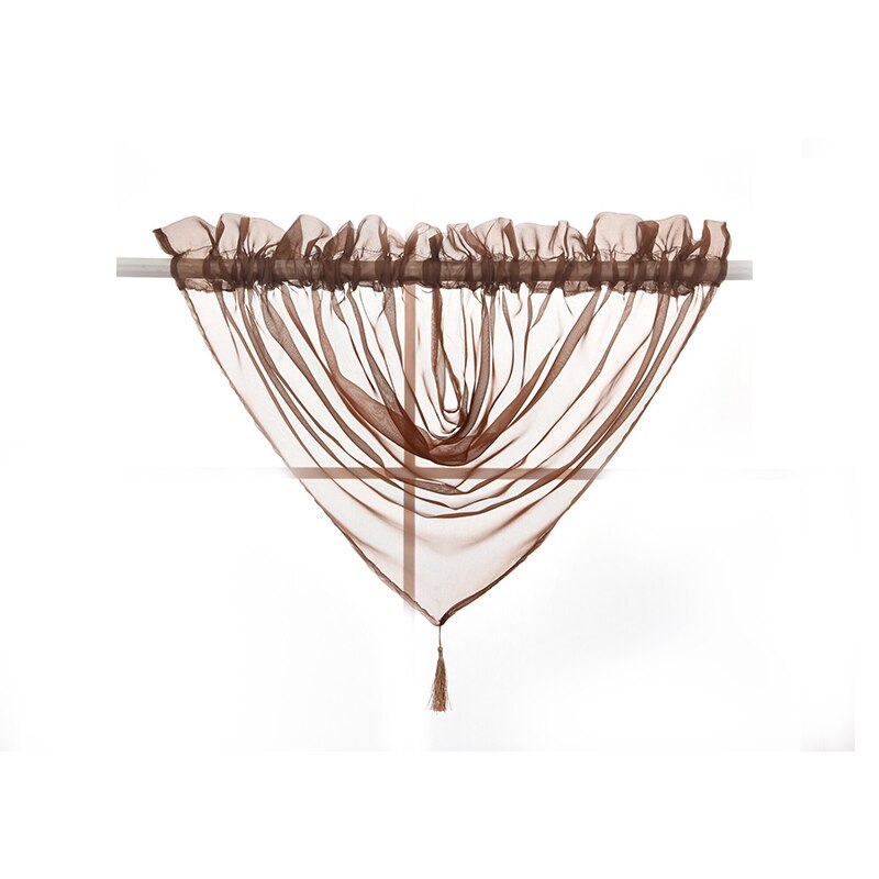 Romantique moderne couleur unie Translucidus fenêtre gaze maison rideau pour la décoration de la maison salon chambre décoration simple PC: Coffee