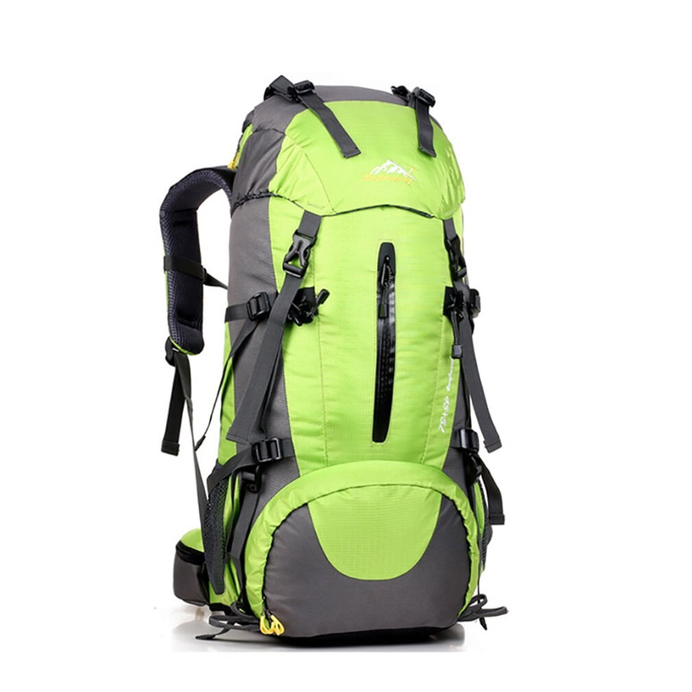 50L Mutifunction bag Outdoor Hiking Walking Backpack Large Capacity Rain Waterproof Lightweight Folding Backpack: Light green