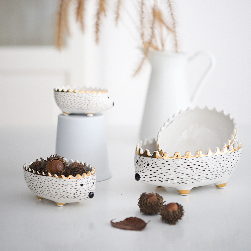 Almacenamiento de taza de medida pequeño soporte de planta soporte fresco erizo cerámica joyería contenedor hogar Oficina jardín Mesa Decoración