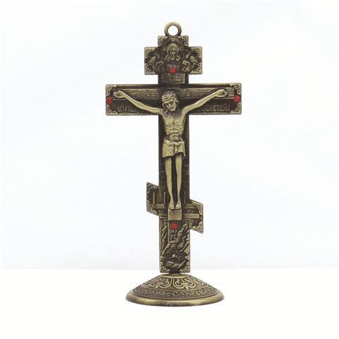 Vintage Russische Orthodoxe Kerk Icoon Cross Home Kerk Auto-interieur Prachtige Ornamenten Decoratie Ornamenten Religieuze: Donker Kaki