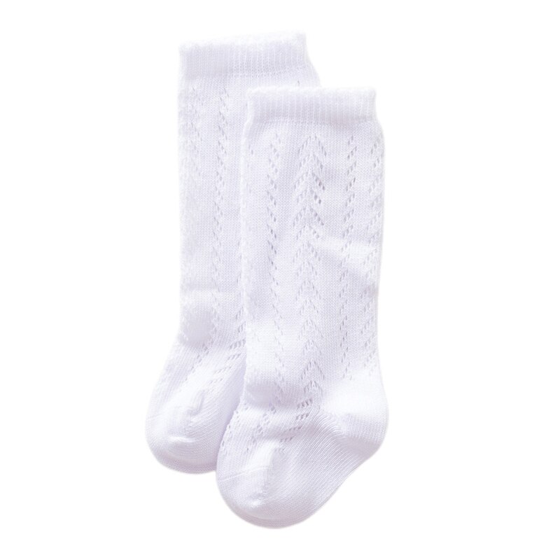 Kinderen Baby Meisjes Mode Sokken Hol Kniehoge Sokken Comfortabel Effen Kleur Sokken Voor Kids Peuter Baby Meisjes: WHITE / 12-24 months