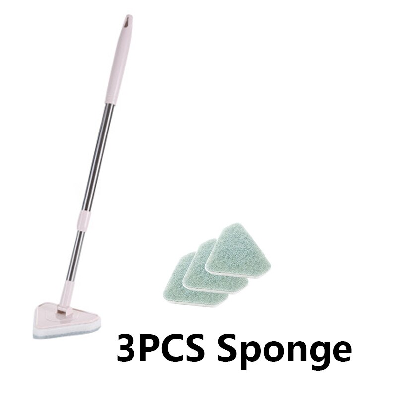 UNTIOR – brosse de salle de bain à Long manche, évolutive, éponge de remplacement, vadrouille, baignoire, carrelage, brosse de nettoyage de sol, outils de nettoyage de vitres en verre: YELLOW