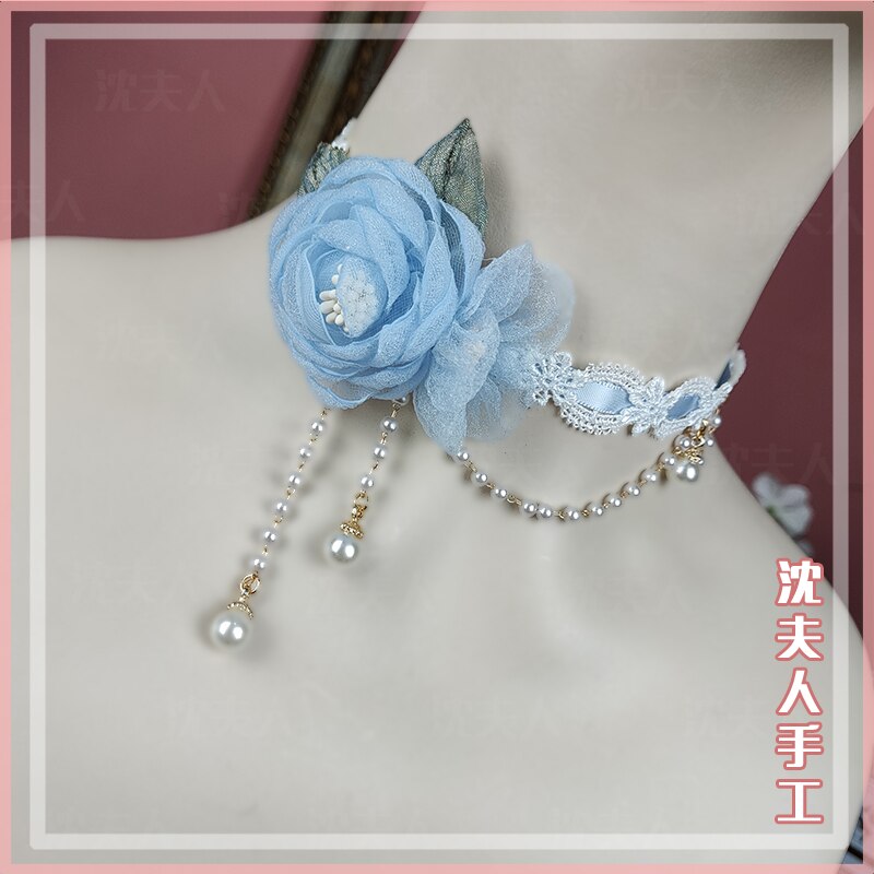 Originele Lolita Ketting Dagelijkse Kant Parel Bloem Meisje Hanger Ketting Accessoires Gadget