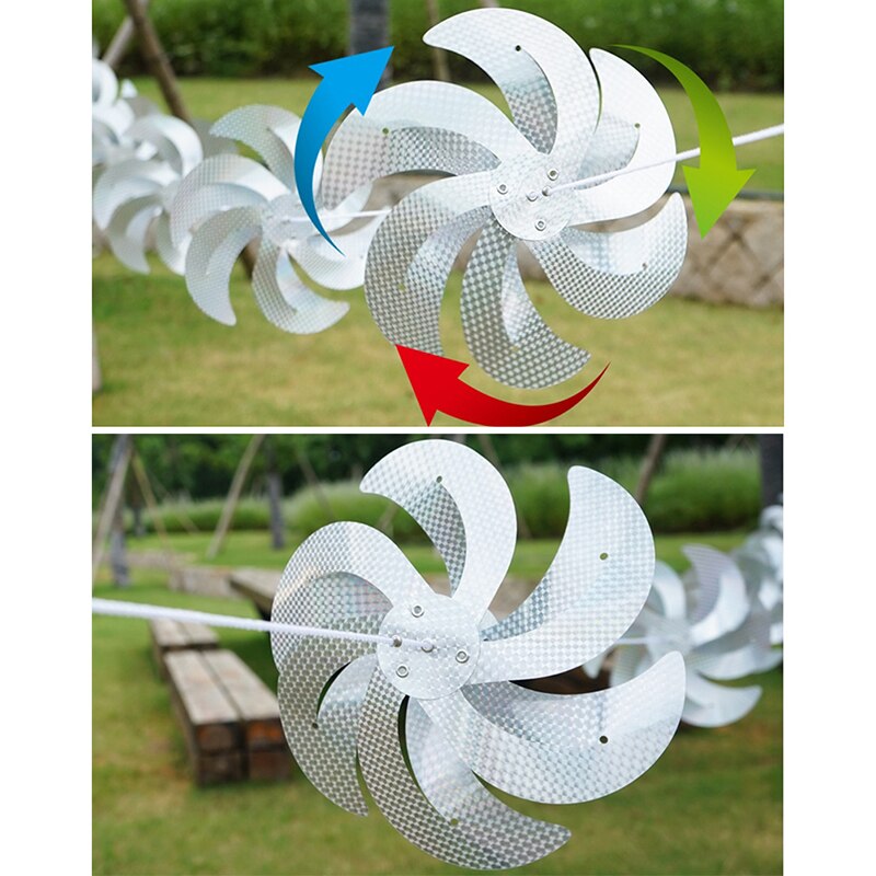 Molinillo de viento repelente de aves para decoración de jardín, correa reflectante para ahuyentar aves, para patios