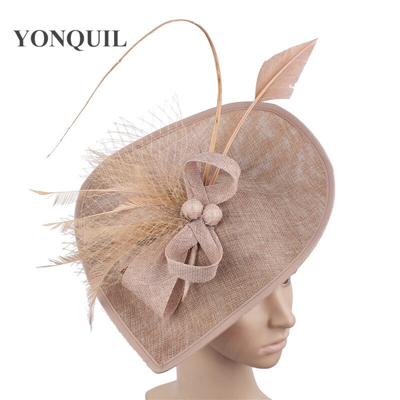 Linen Flowers Wedding Derby Hats Veils And Fascinators Bridal Hats With Face Veil Women&#39;s Formal Party Dinner Hair Accessories: khaki