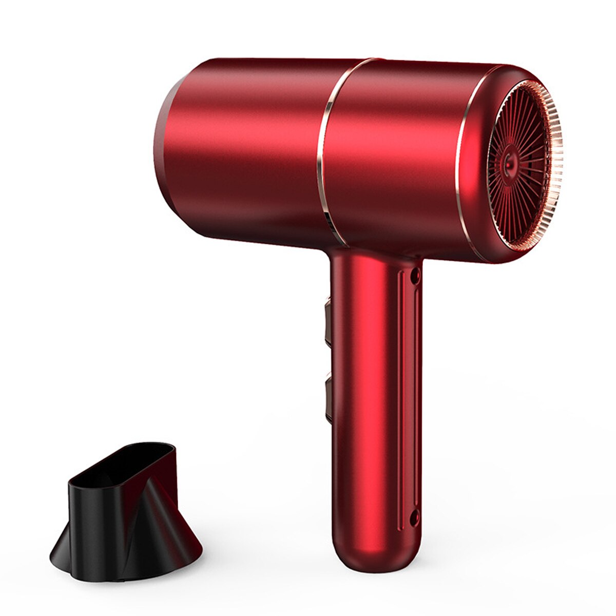 Blue Light Ions Salon Hair Dryer, Powerful Ceramic Tourmaline Blow Dryer, 6 Gears Low Noise Hairdryer with Nozzle: Red / UK
