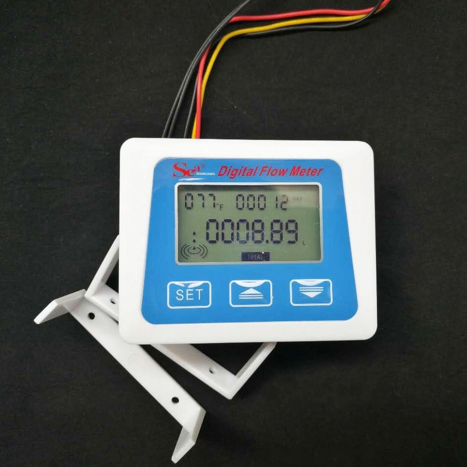 Digitale Lcd Display Water Flow Sensor Flowmeter Totameter Temperatuur Time Record Met G1/2 Flow Sensor