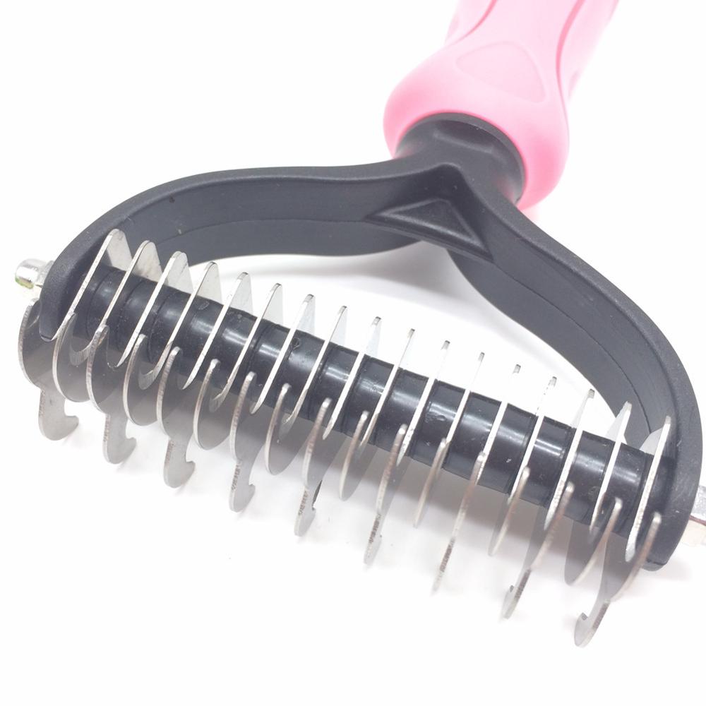 Hair Removal Comb for Dogs Cat Detangler Fur Trimming Dematting Deshedding Brush Grooming Tool For matted Long Hair Curly Pet