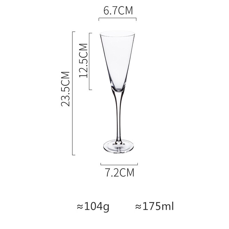 Rainbow plated Lead-free crystal glass cup Inclined mouth wine glass cocktail glass Champagne glasses goblet party Drinkware: Transparent  175ml