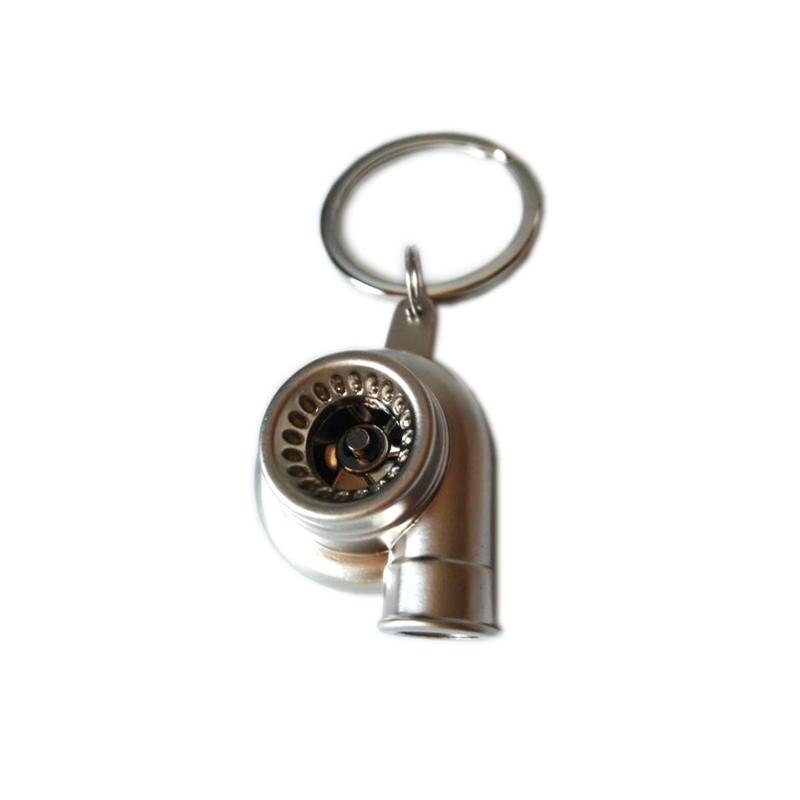 Metal Keychain Turbocharger Turbocharging Turbo Style Keyring Key chain: Matte Silver