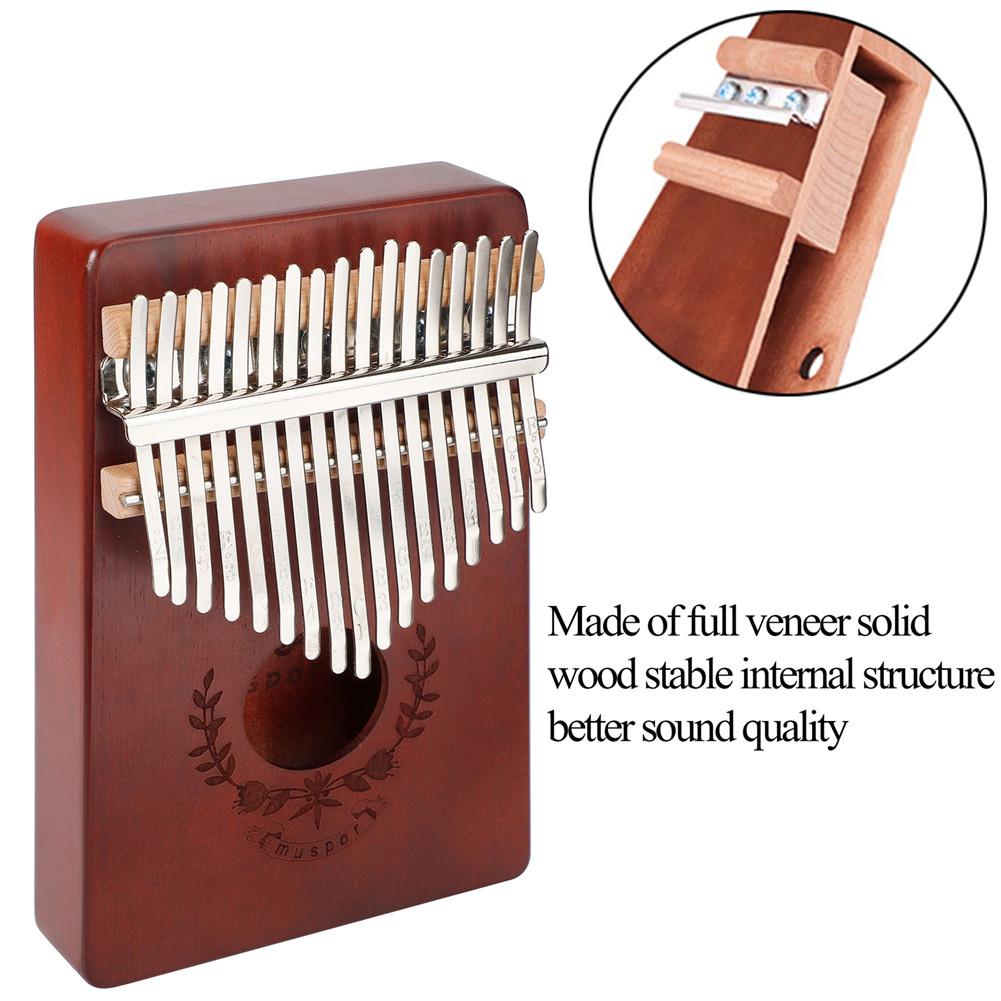 Muspor 17 touches pouce Piano acajou Kalimba doigt Mbira Sanza guirlande Style pouce Piano doigt clavier Instrument de musique