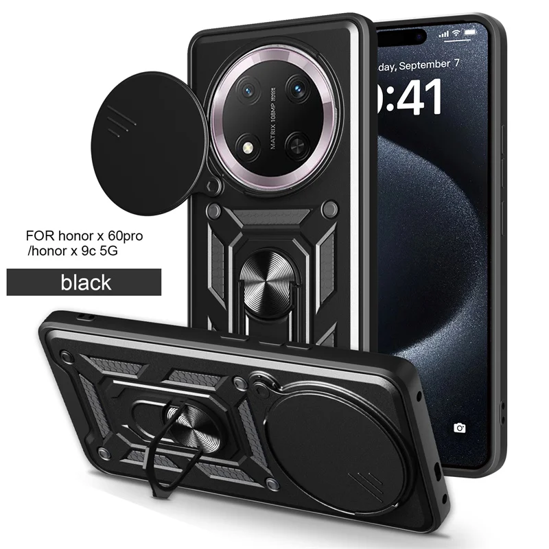 Honor X9C 5G Coque armure antichoc couverture arrière pour Xonor Honar Honer X 9c X9 c HonorX9c 5G voiture anneau magnétique support Coque Fundas: Marron