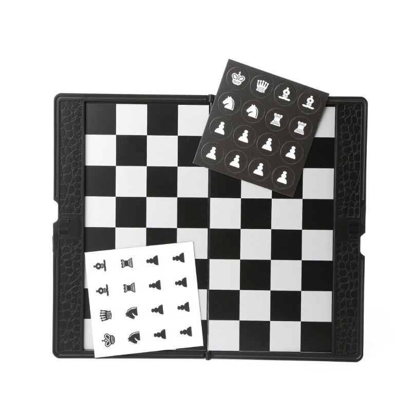 Pocket Folding Magnetische Internationale Schaakspel Board Checkers Reiziger Vliegtuig