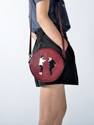 ! Kiitos vie circulaire PU sacs de messager filles original intime broderie frais dessin animé taille ronde sac TANTO
