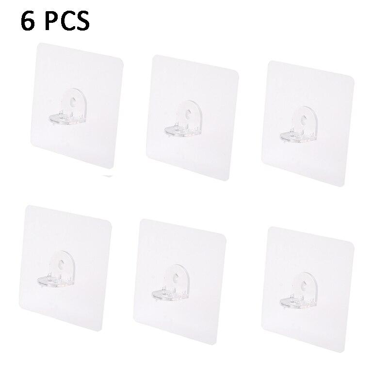 Adhesive Wall Hook Wall Hanger Transparent Suction Cup Sucker Hook Layered Partition Bracket Triangle Bracket Support Shelf Hook: 6 PCS