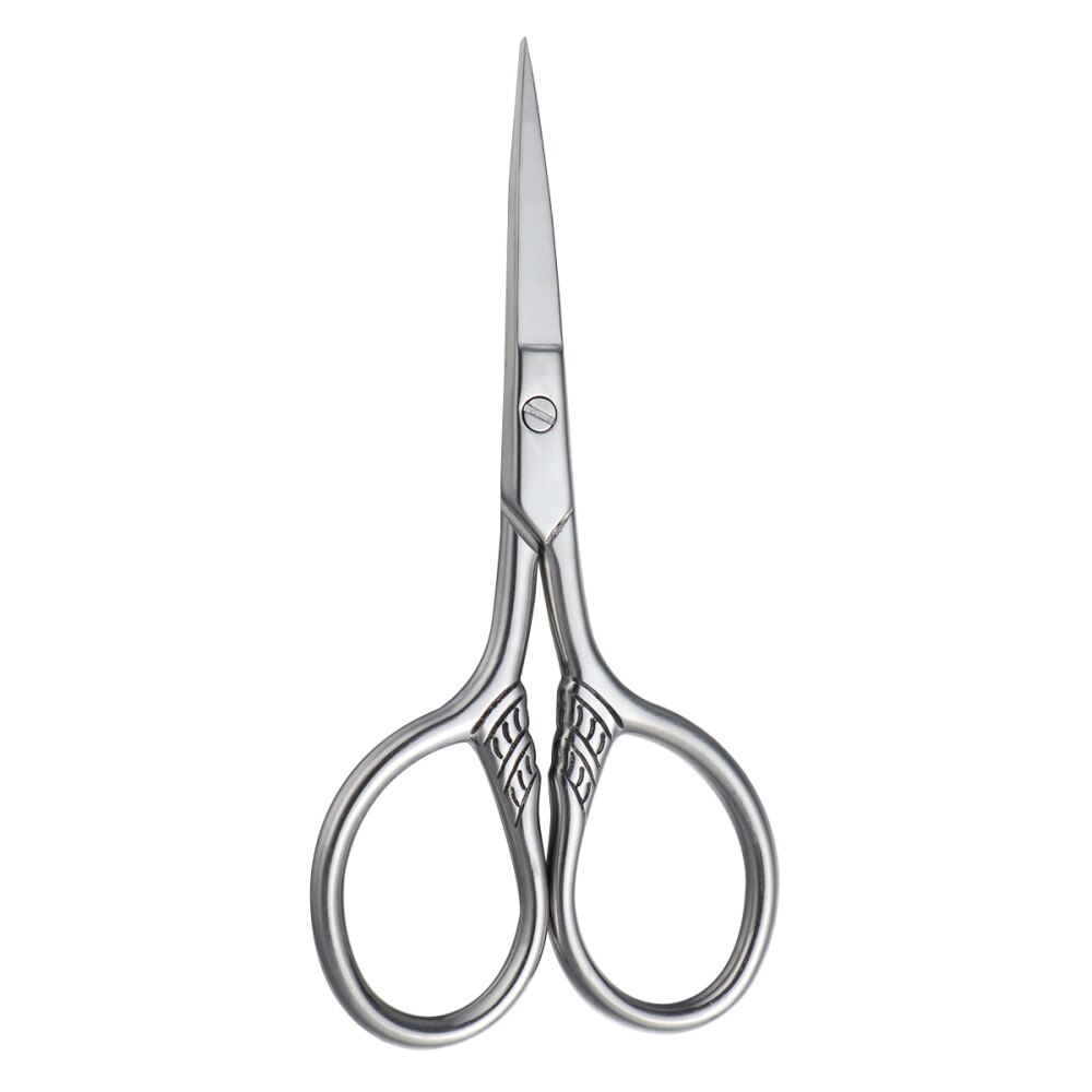 Stainless Steel Mustache Scissors Hair Cutter Shear Trimming Tool Men Beard Scissors For Facial Body Hair Remover (Silver): Default Title