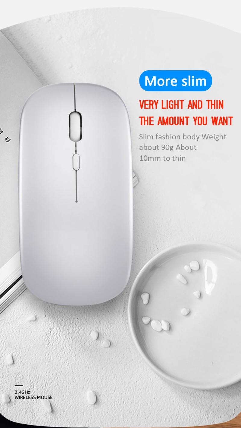 Draadloze Muis Computer Bluetooth Muis Stille Pc Mause Oplaadbare Ergonomische Muis 2.4Ghz Usb Optische Muizen Voor Laptop Pc