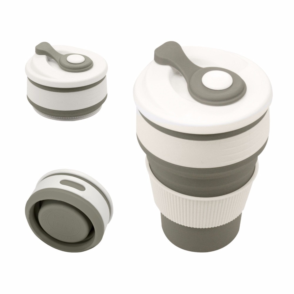 Portable Coffee Cup Mugs Travel Collapsible Silicone Cup Folding Water Cups BPA FREE Food Grade Drinking Ware Mug Tea Cups