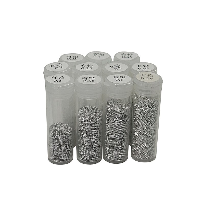 BGA boule de soudure 25K 0.2mm 0.25mm 0.3mm 0.35mm 0.4mm 0.45mm 0.5mm 0.55mm 0.6mm 0.65mm 0.76mm mm billes de soudure à l'étain au plomb pour BGA reba