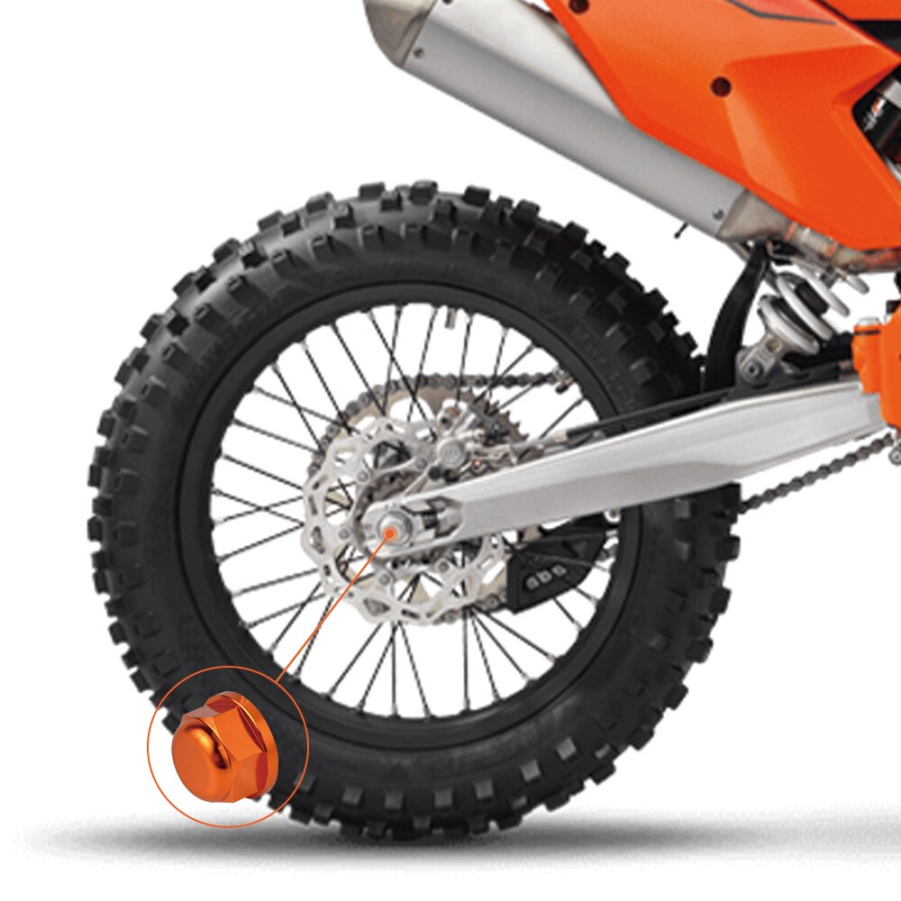 Tuerca de pasador de husillo de bloqueo de Rueda trasera para KTM, 125-500, EXC, EXC-F, -2022, 125-530, EXC, XC-W, EXC-F, SMR, SX, XC-W, XC, SX-F, 2003