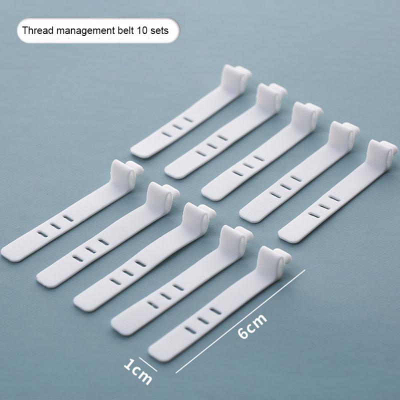 Dustproof storage box hub sorting box desktop data cable storage box mobile phone charging cable power cord buckle: Blue